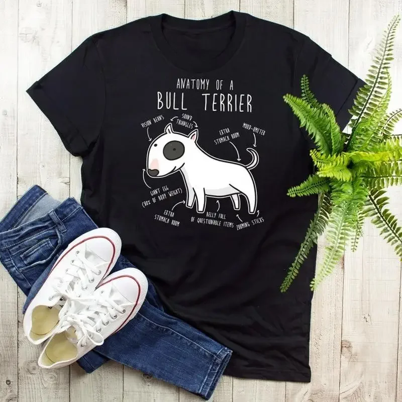 Bull Terrier Womens T Shirt Funny Dog Lover Cute Bully  Shirts for Women