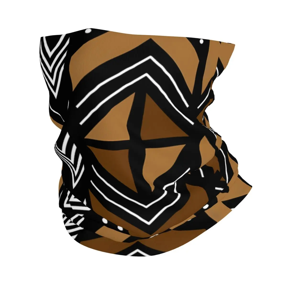 African Mudcloth Bogolan Bandana Neck Cover Wrap Scarf Balaclava Cycling Unisex Adult Breathable