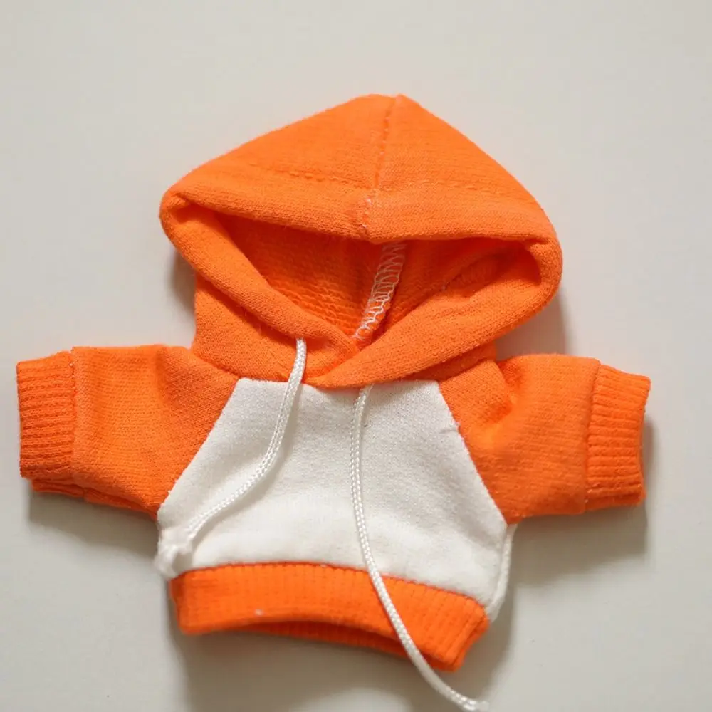 Pakaian boneka katun kaos warna Solid Hoodie 12cm pakaian boneka mewah gaya mode kualitas tinggi Tanpa atribut pakaian boneka