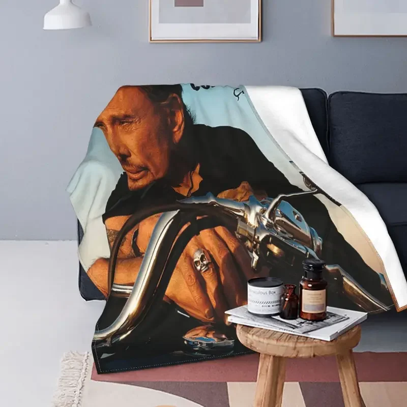 

Johnny Hallyday Blanket Fleece All Season Rock Star Multifunction Ultra-Soft Throw Blanket for Bedding Travel Rug Piece