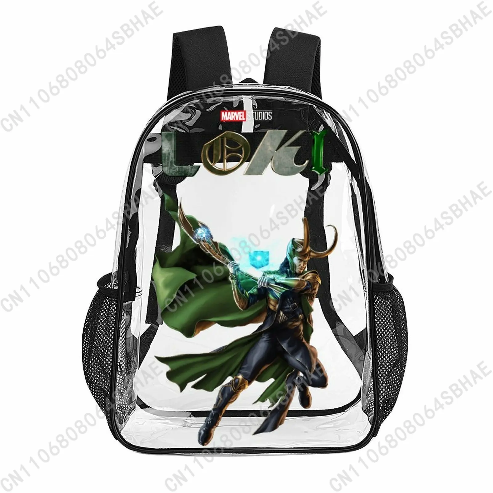 

Модный прозрачный рюкзак Marvel Loki, 17 дюймов, для мужчин, женщин и подростков, персонализированная прозрачная сумка из ПВХ, подарки, косплей