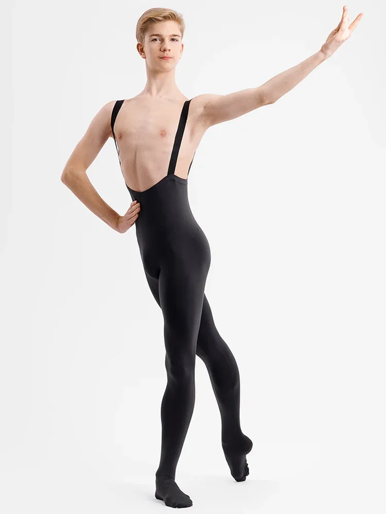 Men Ballet Leotard Tight Bodysuit for Dancing Scoop Neck Skin-Tight Vest Male Gymnastics Ballet Leotard Dancewear