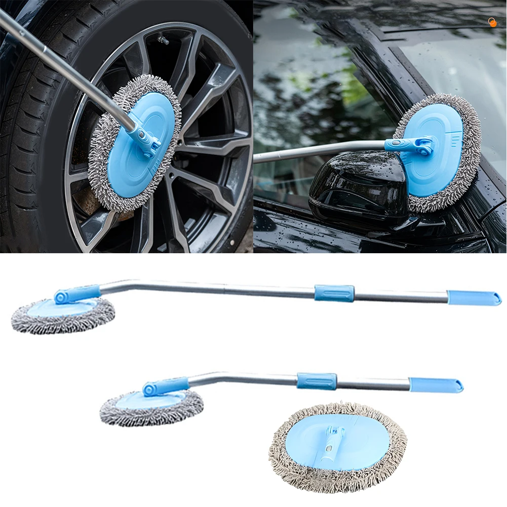 

Car Wash Mop Cleaning Brush Adjustable Telescopic Car Wash Brush Kit Mop Long Handle Vehicle Cleaning Tool