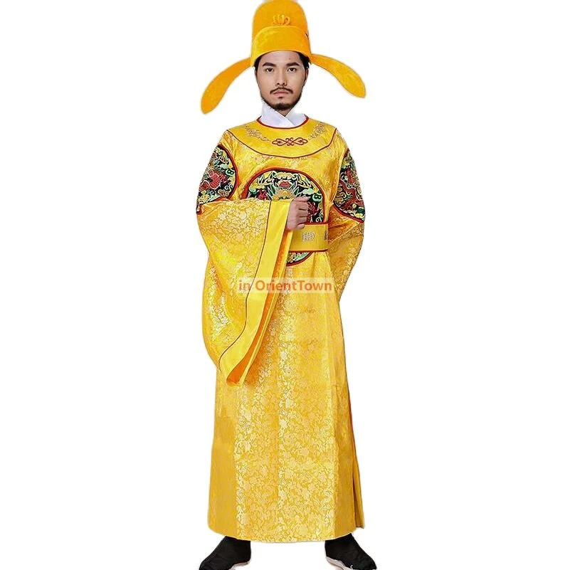 Drama Film TV Performance Kleid Hanfu männlich chinesische alte Kaiser Kostüm bestickt Gold Drachen Robe