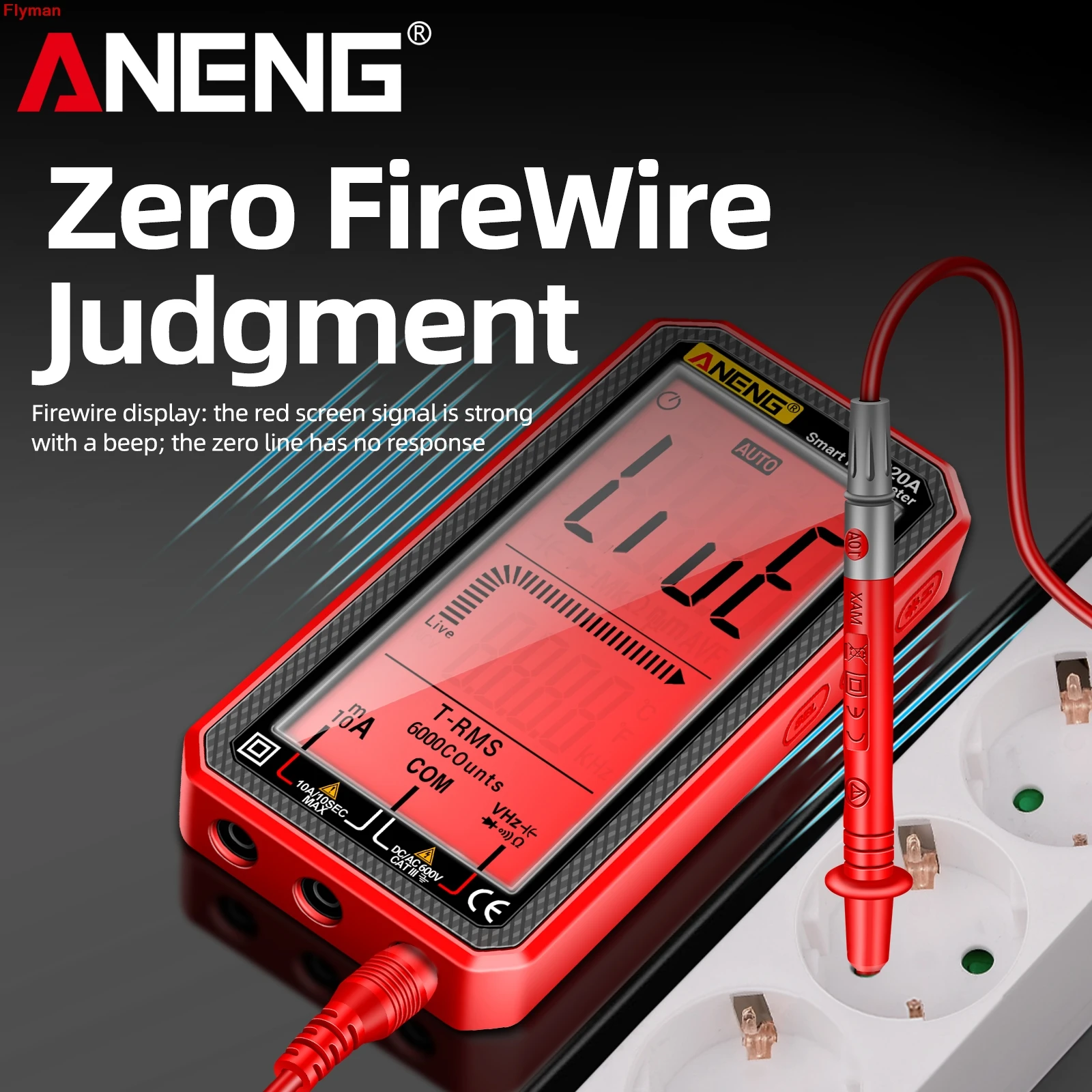 620A Digital Smart Multimeter Transistor Testers 6000 Counts True RMS Auto Electrical Capacitance Meter Temp Resistance