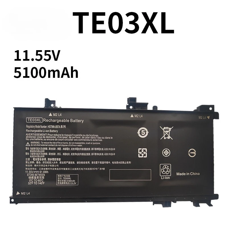 High Quality 5100mAh Compatible with Omen/Shadow Spirit 2 TPN-Q173, Omen 1 TE03XL Battery TE04 High Quality