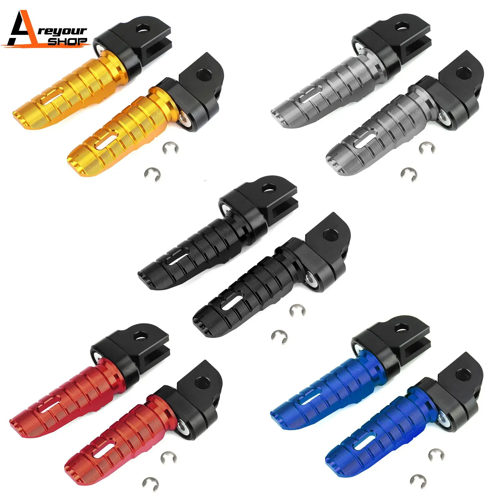 

Areyourshop for YAMAHA FZ-07 FZ-09 FJ-09 FZ-10 XSR 700 900 Tracer900 FZ8 XJR 1300 YZF-R6 YZF-R1 Front Footrests Foot Peg