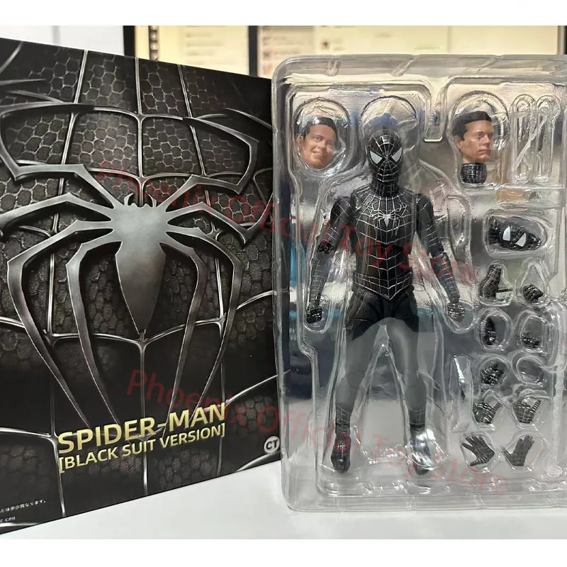 

Ct Toys Spiderman Black Suit Version Action Figure Anime Spider Man 3 Venom Tobey Peter Parker Figures Model Figurine Doll Gift