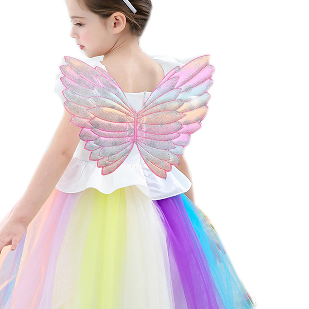 

1pc Kids Premium Costume Accessories Comfortable Fairy Party Props Gradient Design Durable Cosplay Wings for Girls