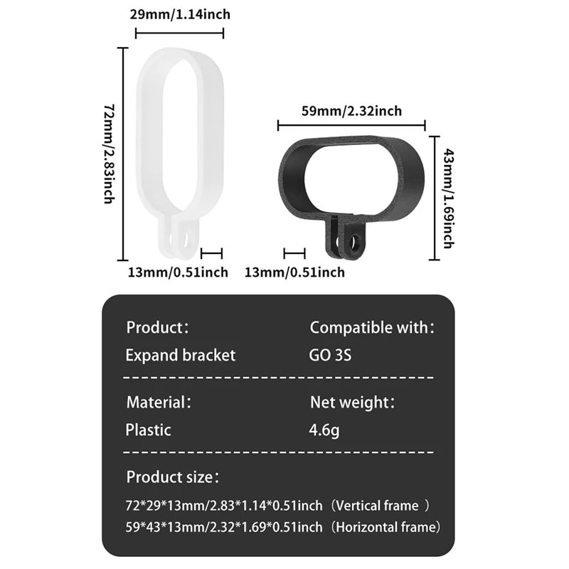 ABAC-para Insta360 GO 3/GO 3S marco pulgar adaptador de cámara soporte de extensión borde de disparo Vertical Horizontal
