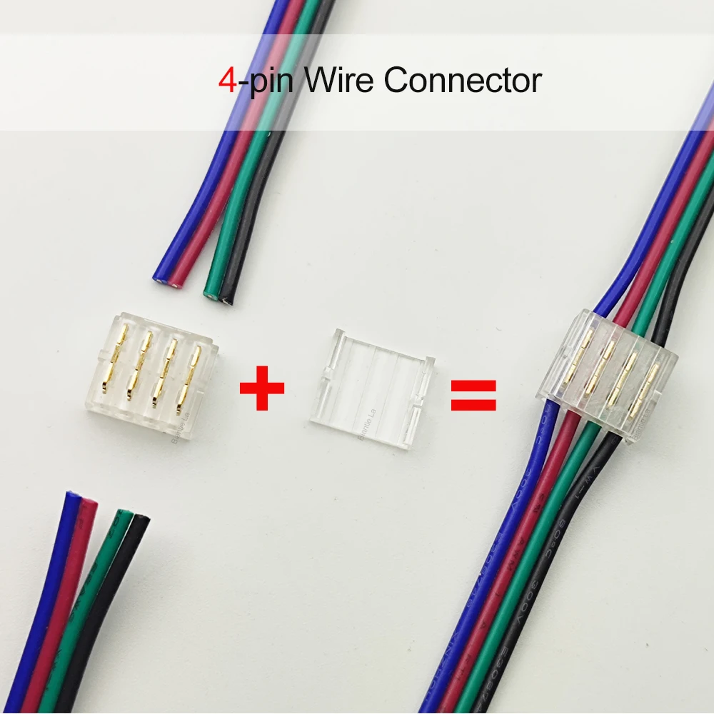 Wire Connectors Quick Connect Terminal Block - 4-Pin Electrical Splice Crimp Set, Wire to Wire Junction Terminals Kit