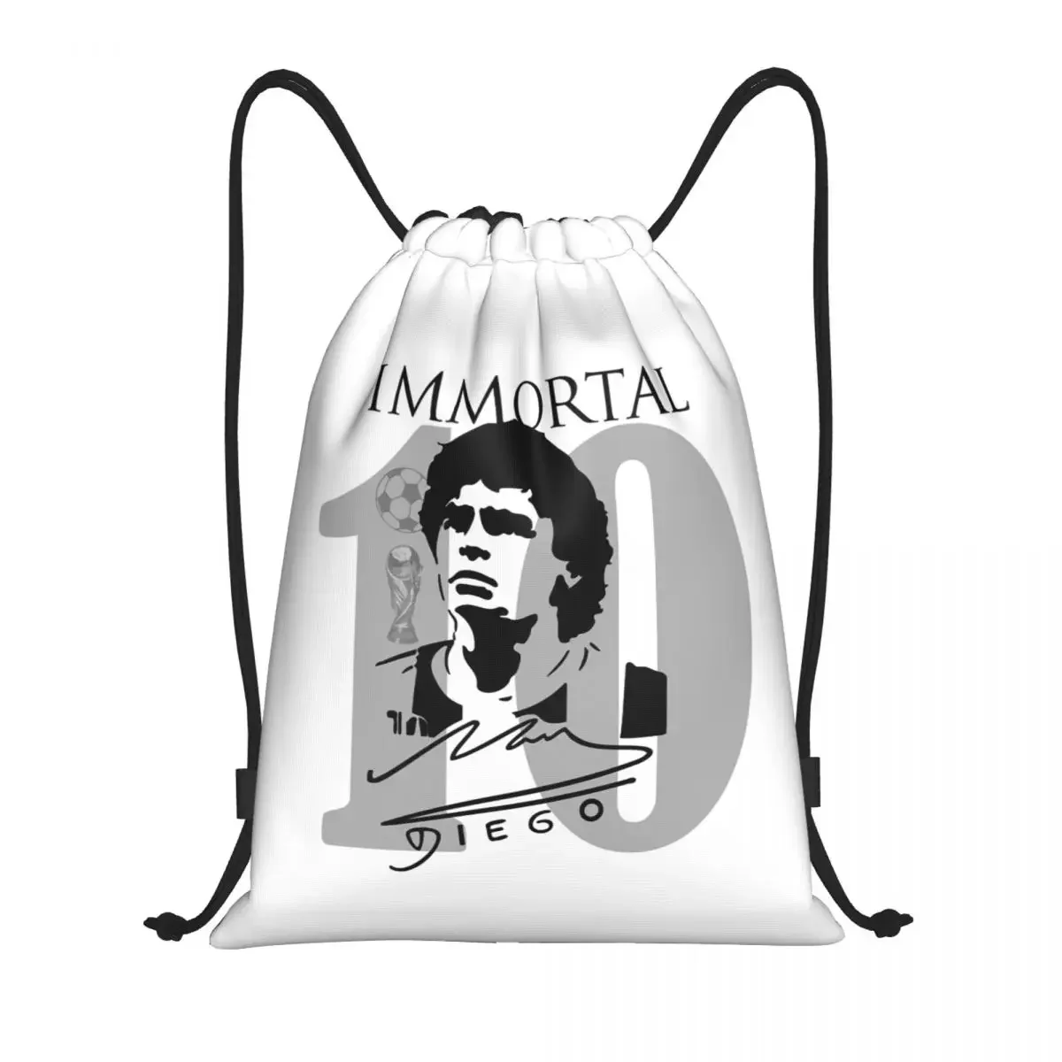 Custom Argentina Soccer Legend Soccer D10s Diego Maradonas Drawstring Backpack Bags Lightweight Gym Sports Sackpack Sacks For