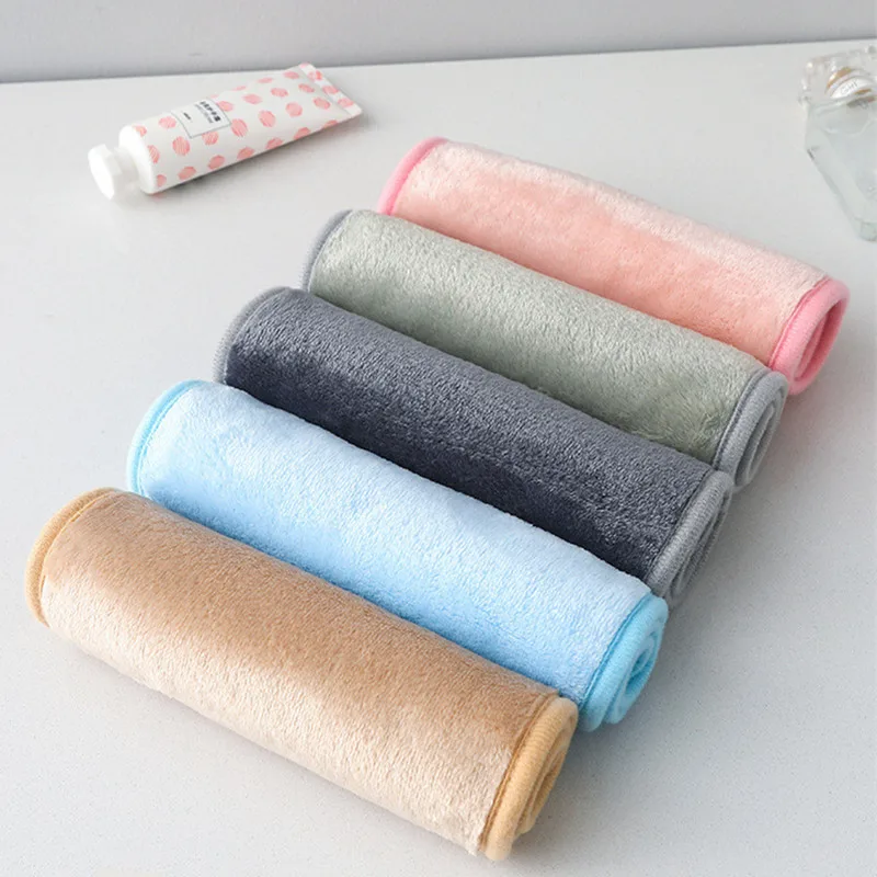 

5Pcs/lot Reusable Soft Makeup Towel Face Cleaning Cloth Microfiber Make Up Remover Wipes Random Color