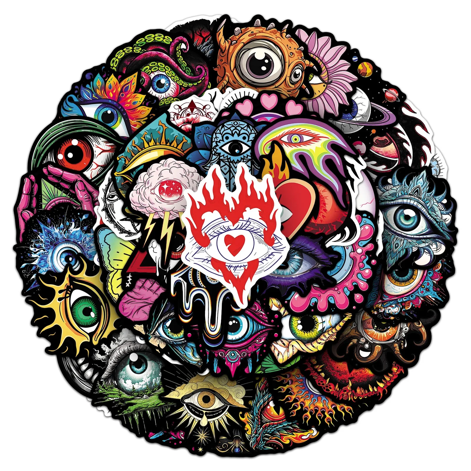 10/50PCS Mysterious Eyes Stickers Cartoon Cool Creativity Graffiti Decoration Notebook Mobile Guitar Suitcase Refrigerator Toys