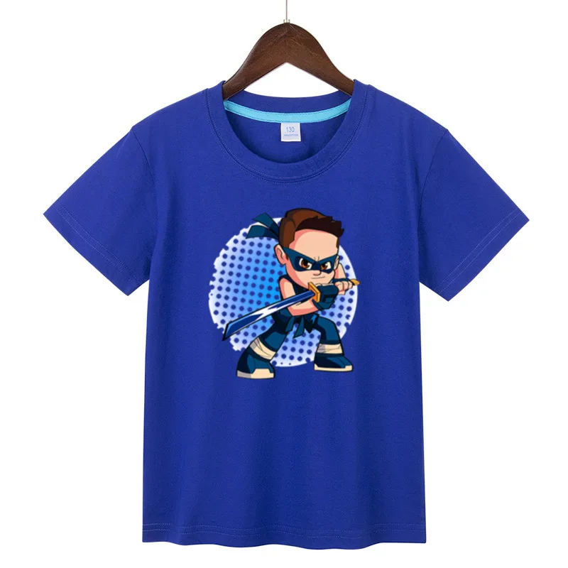 NINJA KIDZ-camisetas de algodón para niños y niñas, camiseta de manga corta de dibujos animados, ropa de Cosplay, disfraz de verano