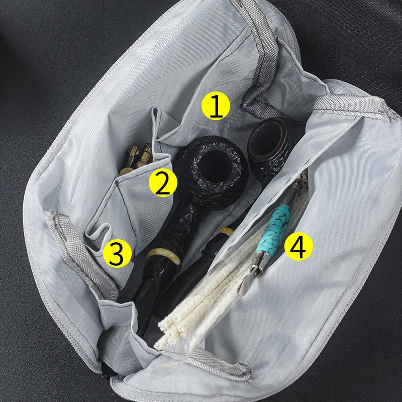 

Tobacco Pipe Bag Soft Cloth Travel Case Storage Organizer Portable For 2pcs Pipes Lighter Smoking Tools Accessories Men's Gift
