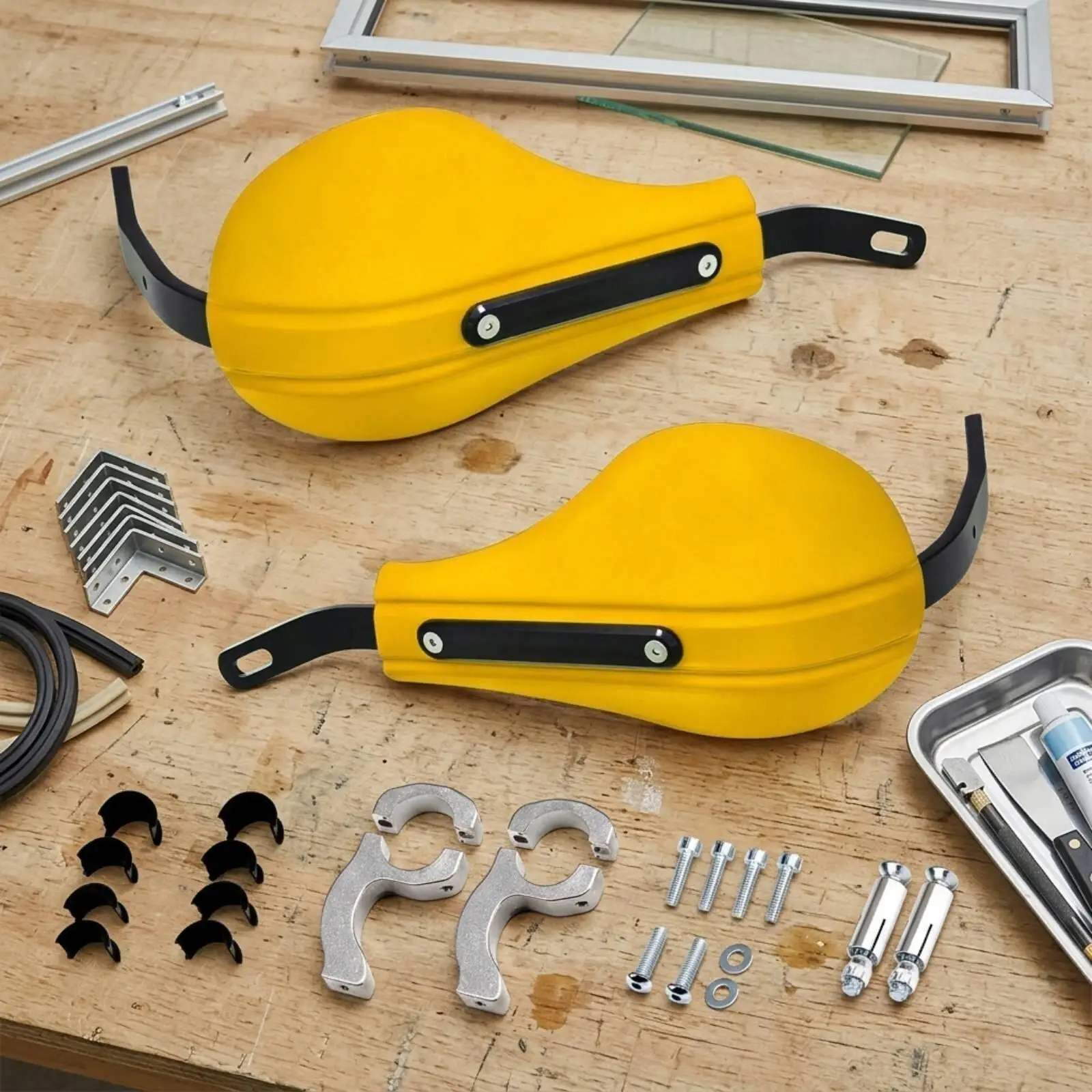 Motorcycle Handlebar Guard with Mounting Clamps Long-Lasting for Commuters