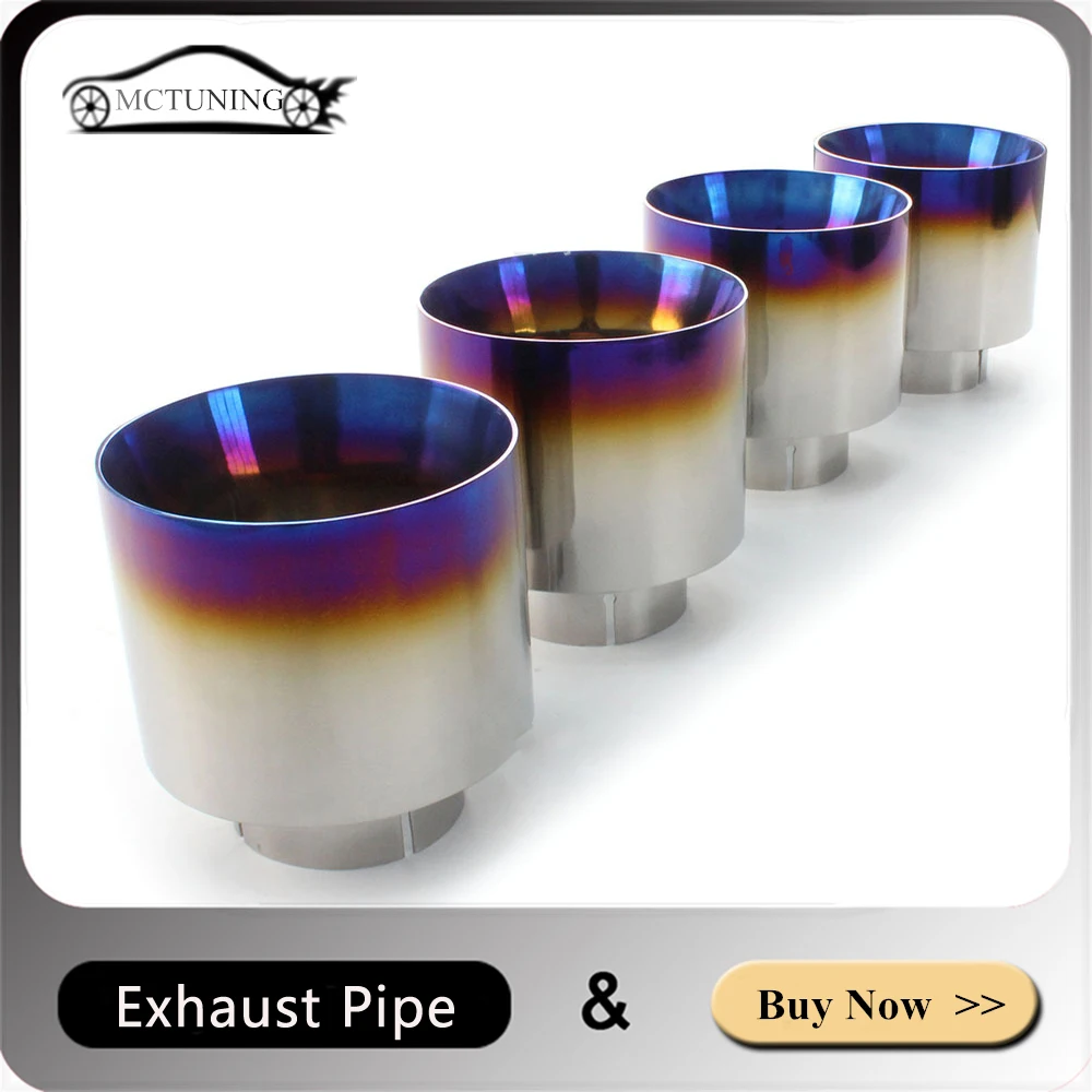 

4 шт. синие насадки на выхлопную трубу из титанового сплава для Nissan GTR R35, настраиваемый размер, глушитель, автомобильные аксессуары, хвостовое горло