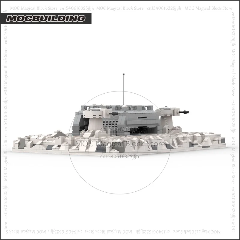 Escena de película Stronghold bloques de construcción MOC plataforma de aterrizaje Diorama modelo arquitectura tecnología ladrillos juguetes de exhibición regalos de navidad