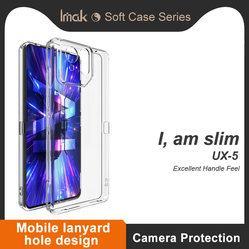 Imak UX-5 Shockproof Transparent Soft Tpu Gel Back Case Cover For Asus ROG Phone 9 8 Pro , Zenfone 11 Ultra 10 5G