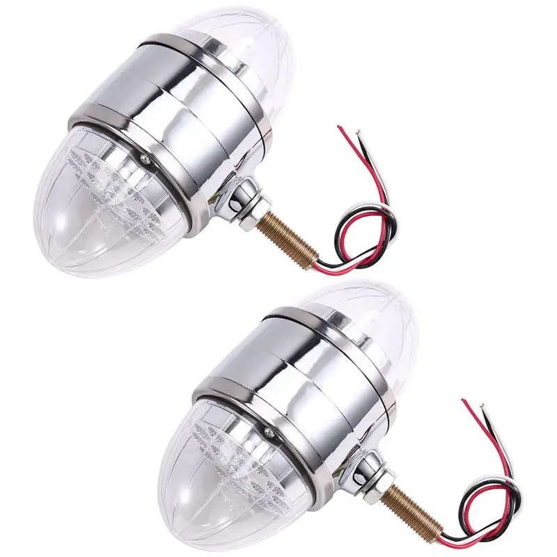 

For Semi Truck Compatible 2Pcs 34 LED Dual Revolution Watermelon Lights- For Double Face Pedestal, Turn Signal Light Set