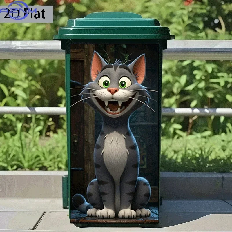 2D Pattern Print Decor Decal Popular Visual for Home and Backyard Trash Dustbin