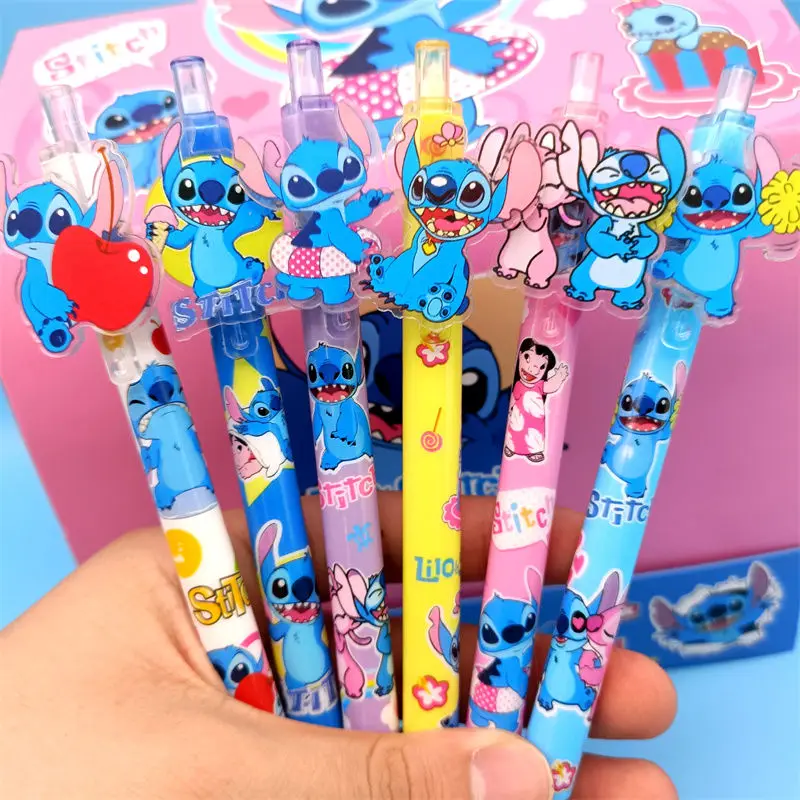 

Cute Disney Stitch Creative Cartoon Pattern Male and Female Students Portable Non-Erasable Quick-Drying Plastic Press Gel Pen