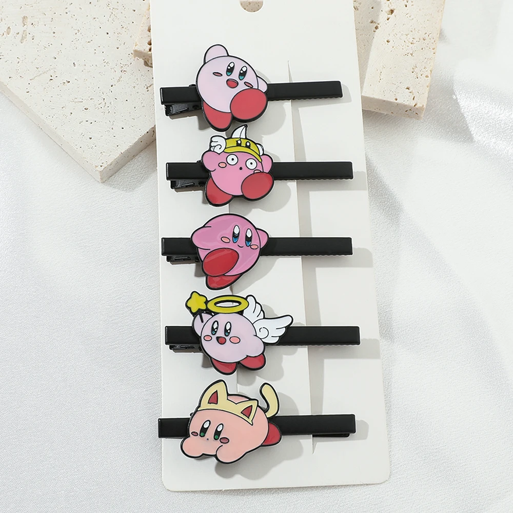 Game Kirby Hair Clips Barrettes for Women Kirby Kawaii Hairpins Cute Hair Accessories for Girl Headdress Gifts