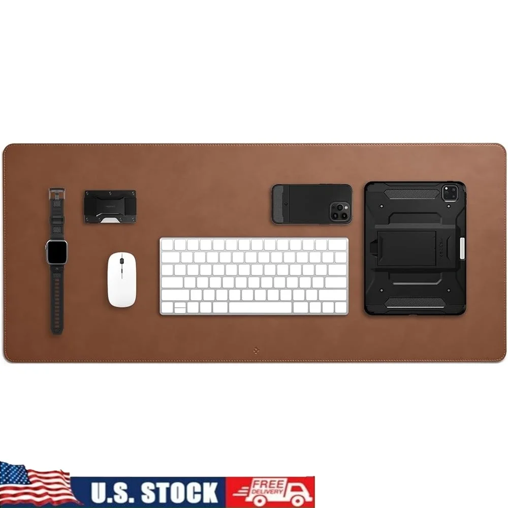 

Nonslip Desk Mat PU Leather Waterproof Easy Clean Desk Pad Protector Rubber Base Blotter 35.4x15.7 Inch Surface Scratch Guard