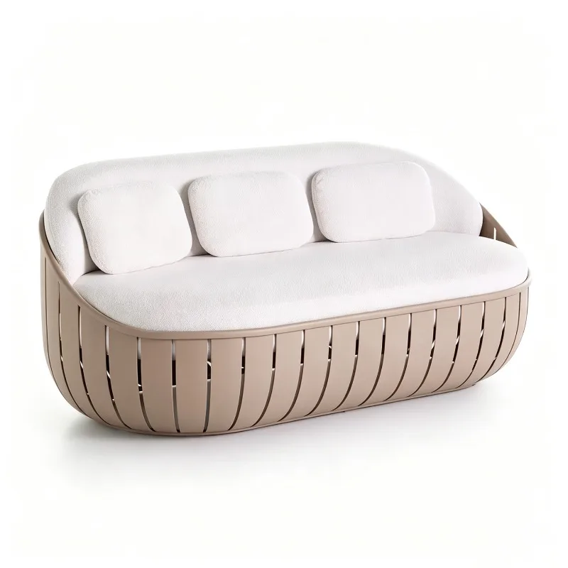 Aluminum Frame Outdoor Sofa, Waterproof  Resistant Couch for Patio Garden Hotel Balcony Homestay