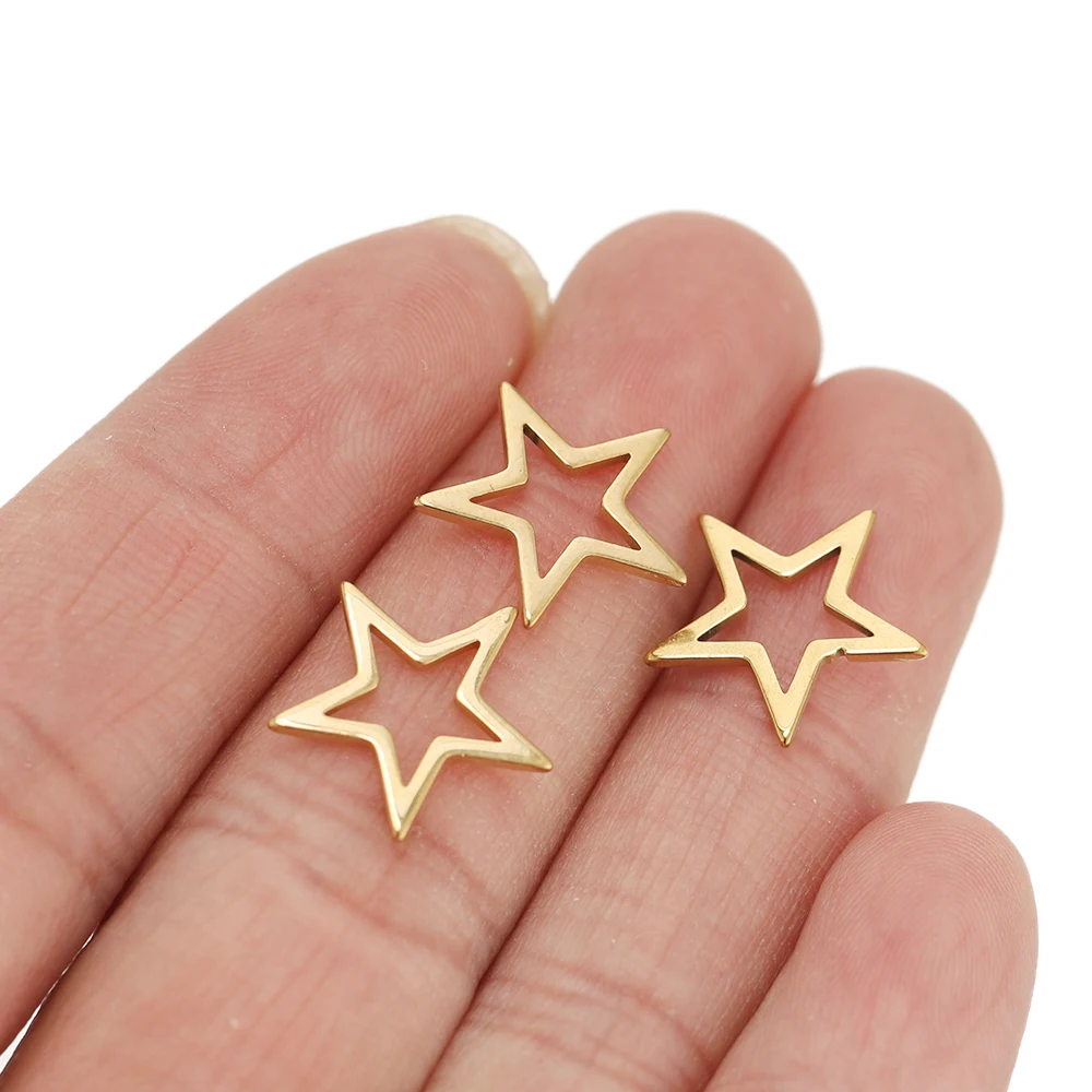 20 Stück Edelstahl-Sternanhänger für Niedliche Halsketten, DIY-Schmuckherstellung, Damen-Ohrringe, Zubehör und Accessoires – Detail 3
