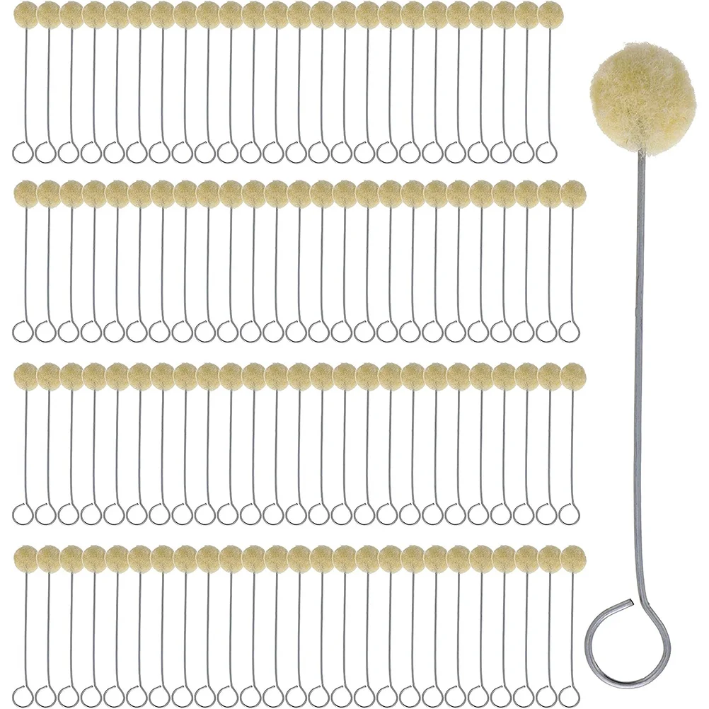 

100 Pcs Dyes Daubers Wool Ball Applicator Leathercraft Tools Balls Brush Long Handle
