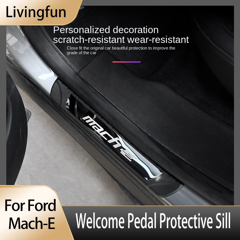 

Applicable To Ford Mustang Mach-E Threshold Bar Welcome Pedal Protective Sticker Interior Modification Accessories