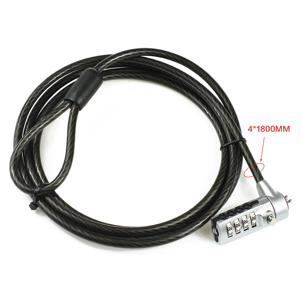 4-Digit Combination Laptop Lock Anti Theft Security Cable Lock 1.2m Keyless Notebook Lock for Dell HP Lenovo MacBook Monitor Pro