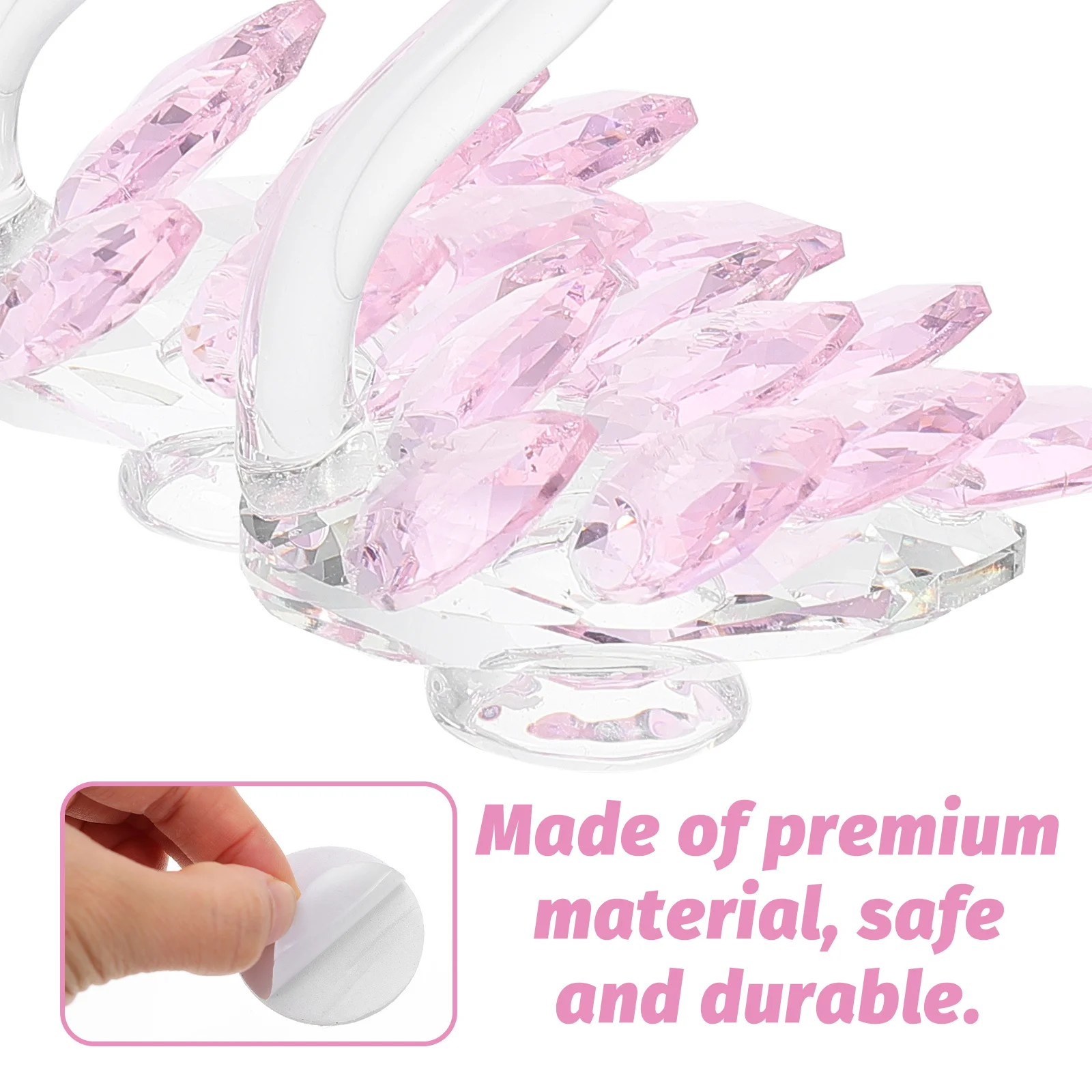 

2Pcs Crystal Swan Exquisite Ornament Desktop Decor Home Decoration Wedding Party Gift Swan Statues Crystal Craft Decor