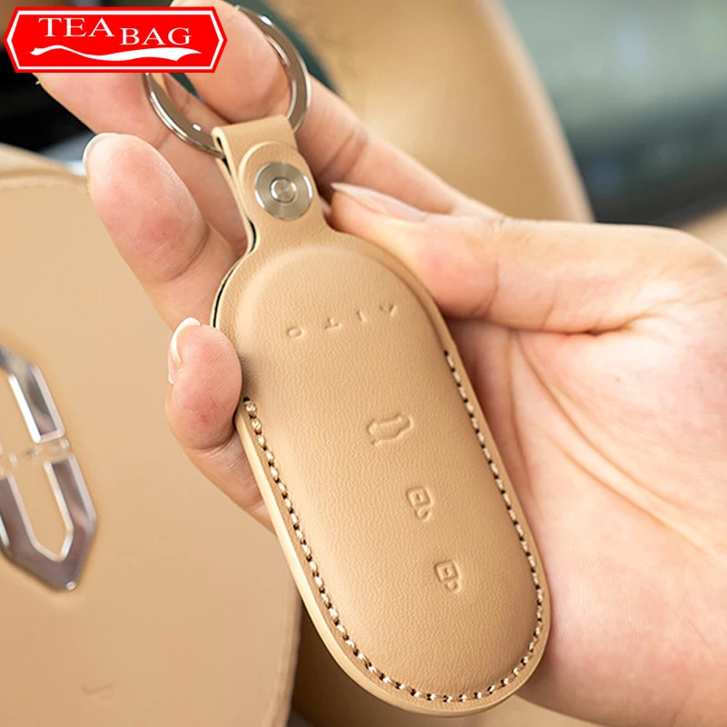 For Aito M5 M7 2024 2022 2023 Car Styling Key Bag Simple Leather Key Cover All-inclusive Key Case Auto Modified Accessories