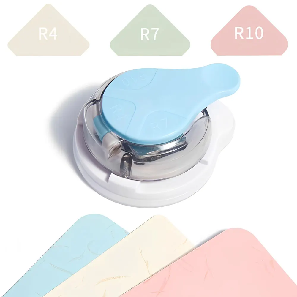 1-Pack 3-in-1 Multi-Functional Rounded Corner Trimmer, R4/R7/R10 Adjustable - Manual Paper Edge Trimming Tool