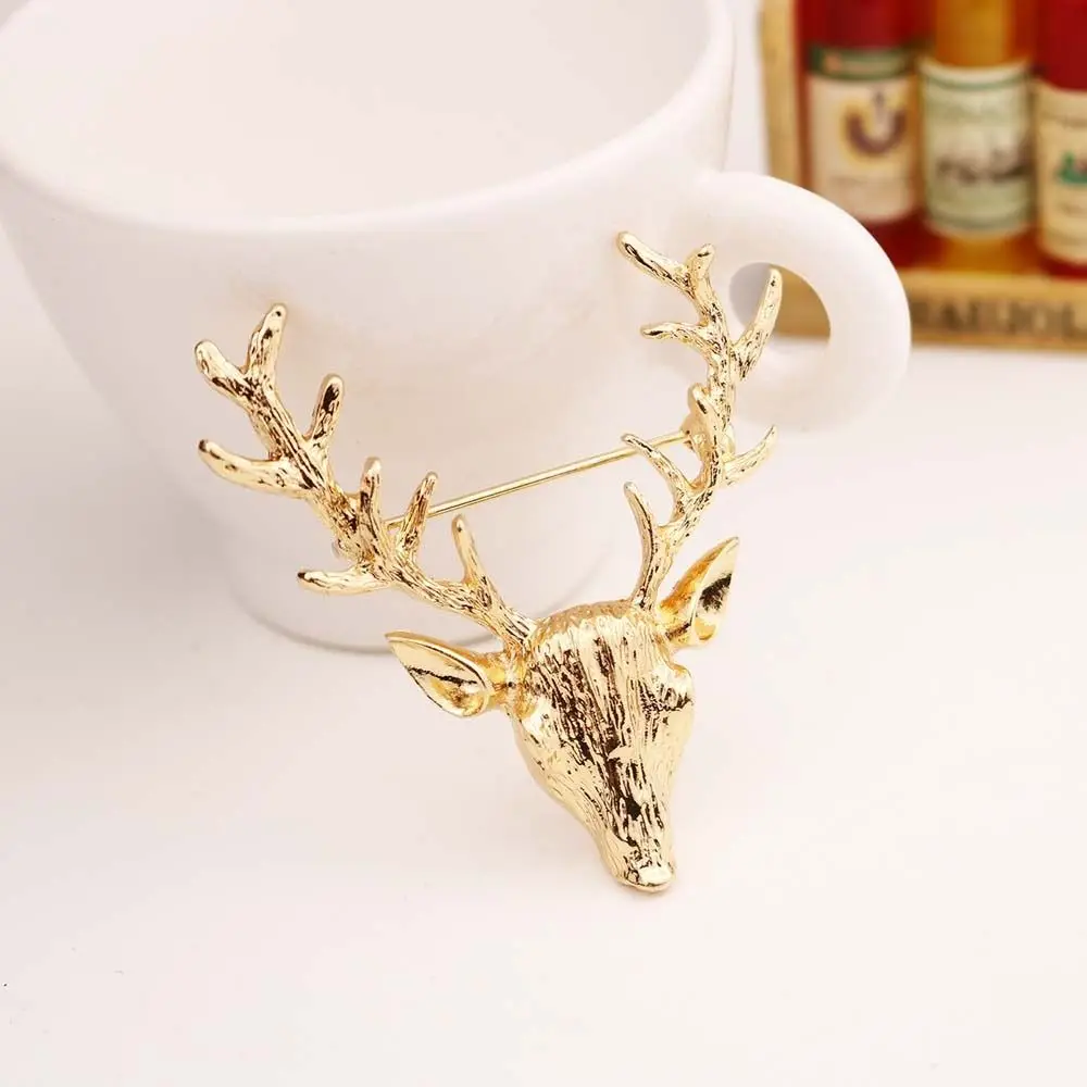 

Alloy Elk Head Brooch Kawaii Animal Clothes Pins Christmas Badge Lapel Pin Jewelry Deer Metal Brooch Gift