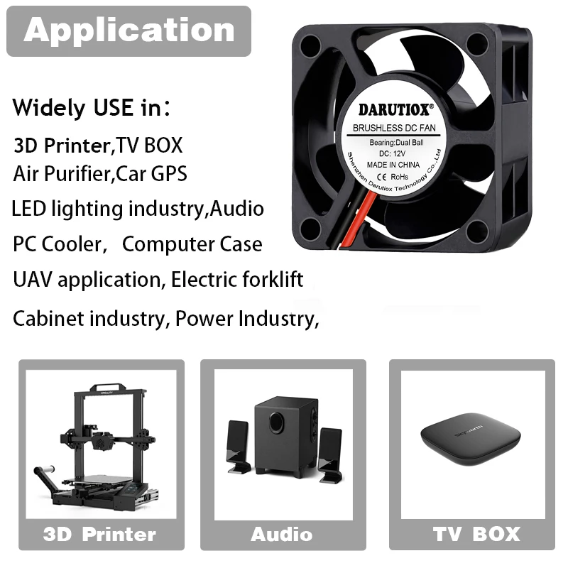 Caso do computador Ventilador, Ventilador de refrigeração, Dissipador de calor, Impressora 3D, Bola 40mm, 40x40x20mm, 24V, 12V, 5V, 4020, 2Pin, 3Pin