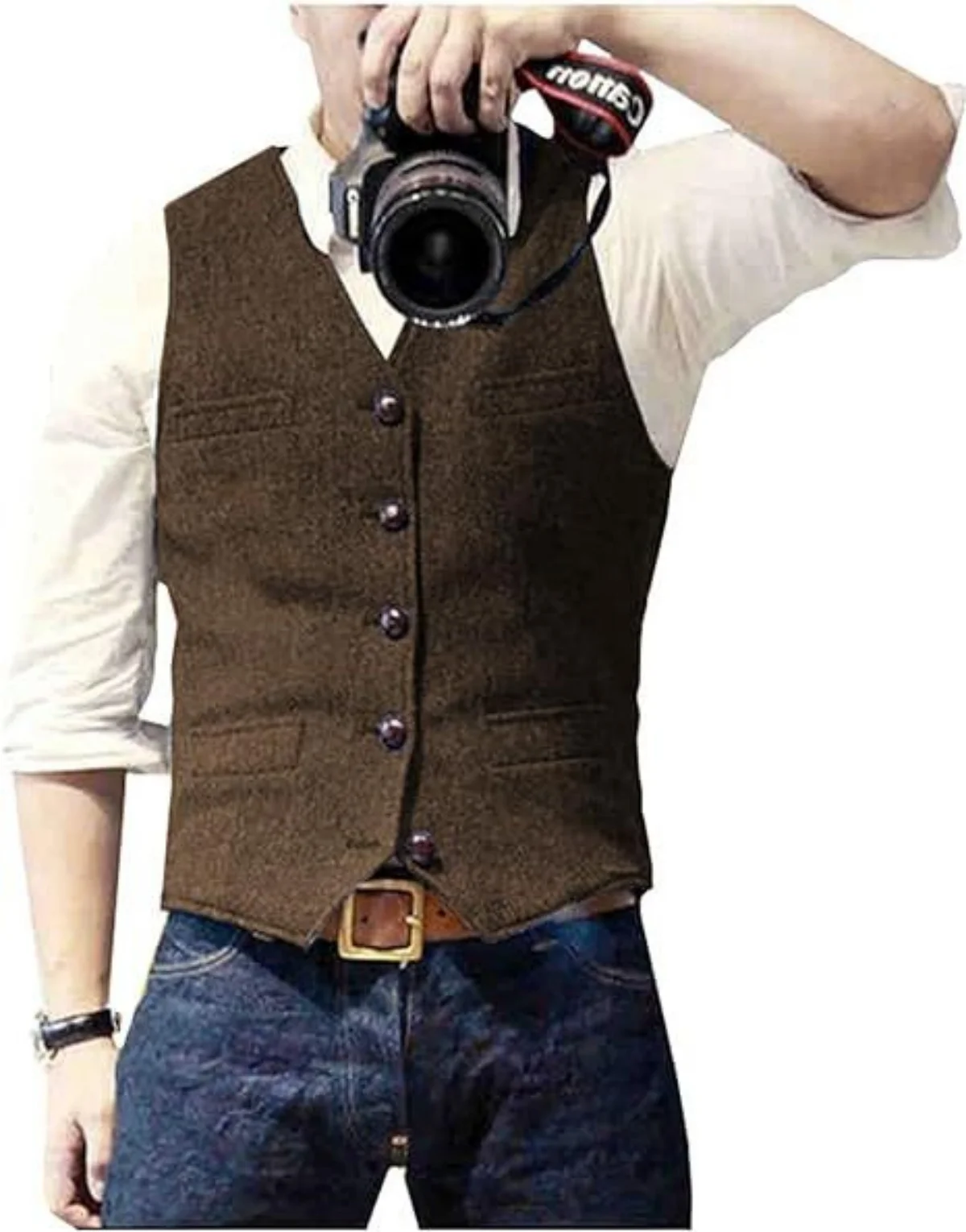 AnnieBritney متعرجة تويد سترة غير رسمية للرجل الخامس الرقبة الدافئة واحدة الصدر صدرية سترات الموضة جيليه صب أوم