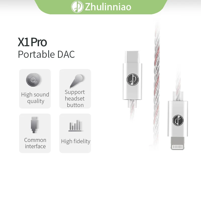 Zhulinniao X1 Pro แบบพกพา DAC HIFI ถอดรหัส AMP All-in-one ตัวแปลงหูฟัง Typec Apple Lightning Transfer