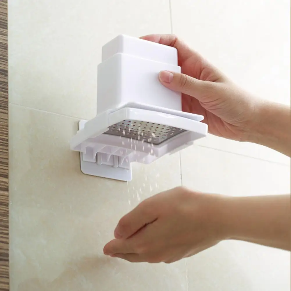 Soap Grinding Box Wall Mounted Holder Soap Grinding Box Dispenser Wall-Mounted Kitchen Soap Grinder