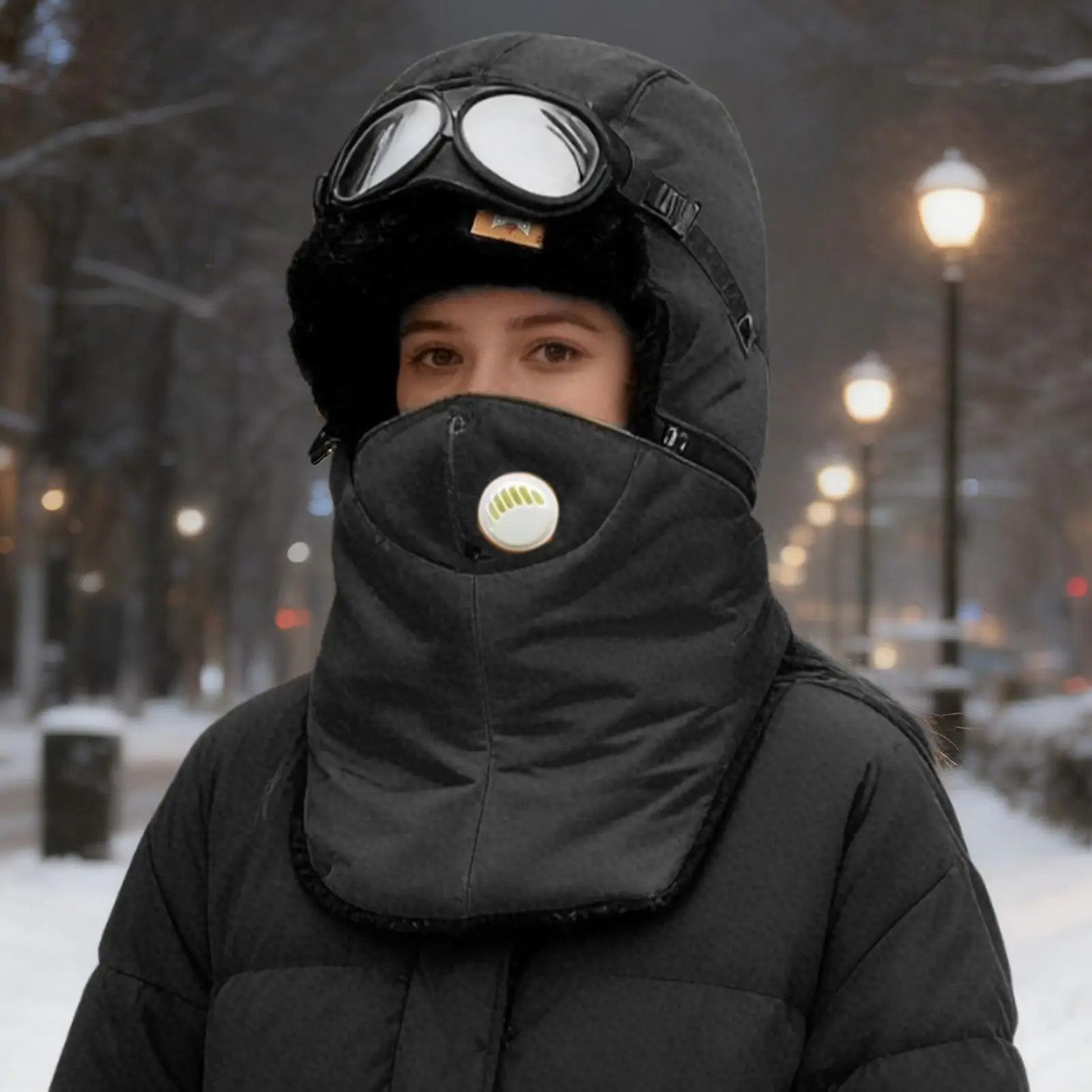 Bomber Hat Men Women Thick Warm Ski Face Cover Fashion Male Female Winter Hat Black Grey Earflap Ski Russian Cap