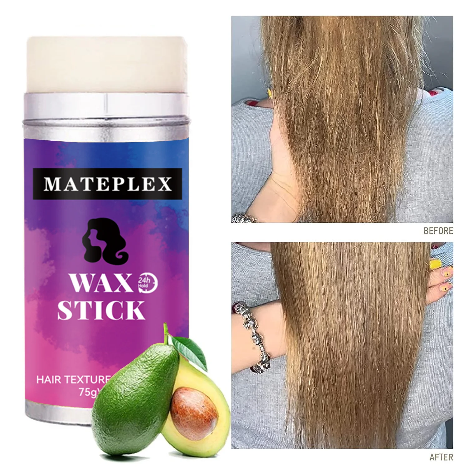 Hair Wax Stick For Wigs Strong Hold Edge Control Slick Stick Tame Flyaway Non-greasy+Volumizing Hair Styling Mousse Curly Hair