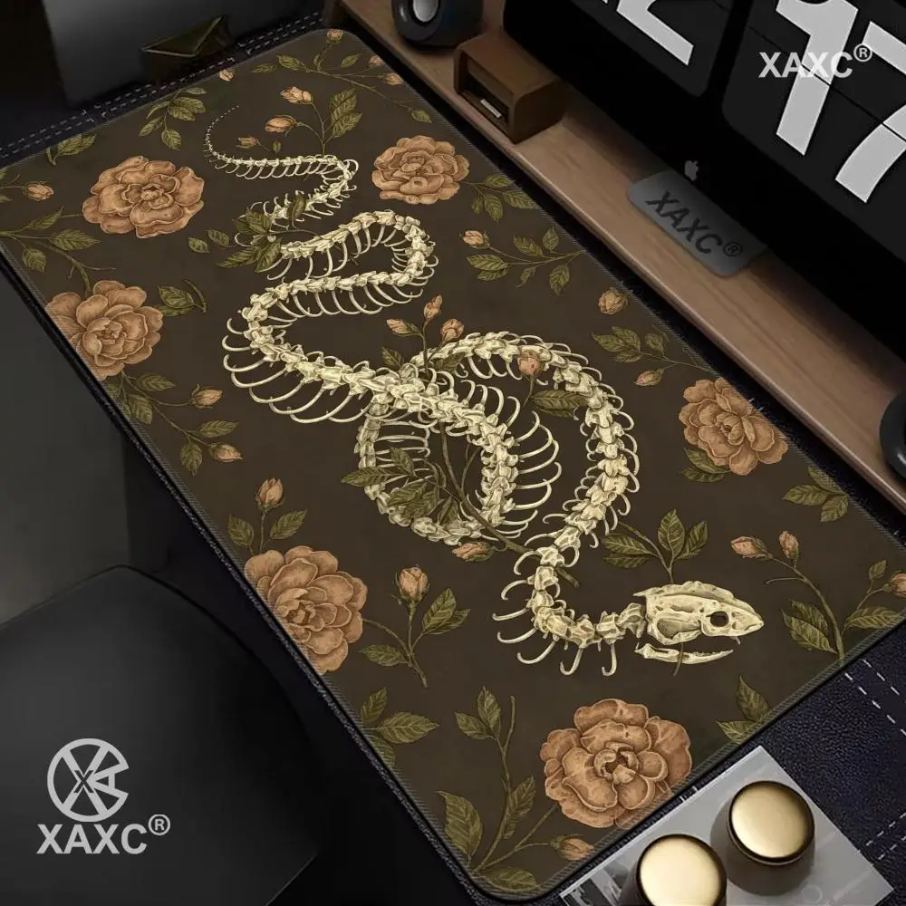 Mouse Pad Gamer Cool Snake Skull Aesthetic Art XL New HD Mousepad XXL Mouse Mat Natural Rubber Desktop Mouse Pad HYBXXC