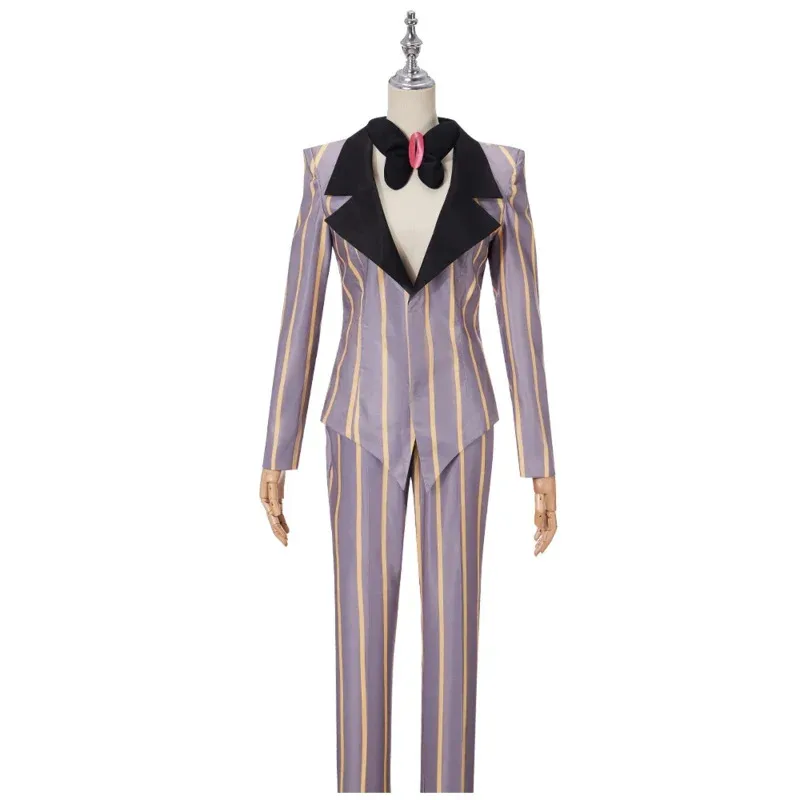 

NewHazbin Cosplay Hotel Sir Pentious Costume Fancy Outfit Halloween Carnival Christmas Costumes Striped Suit Anime Cosplay GO463