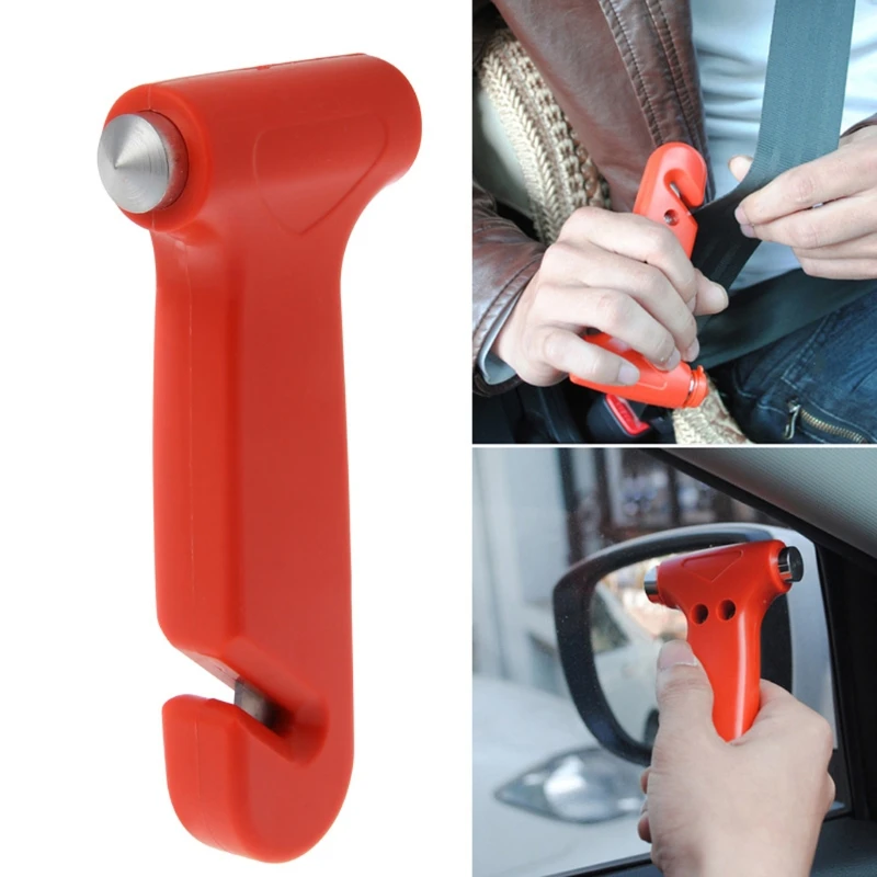 2 In 1 Car Emergency Safety Escape Hammer Glass Window Breaker Belt Cutter Tool Glass Lifesaving First Aid kit