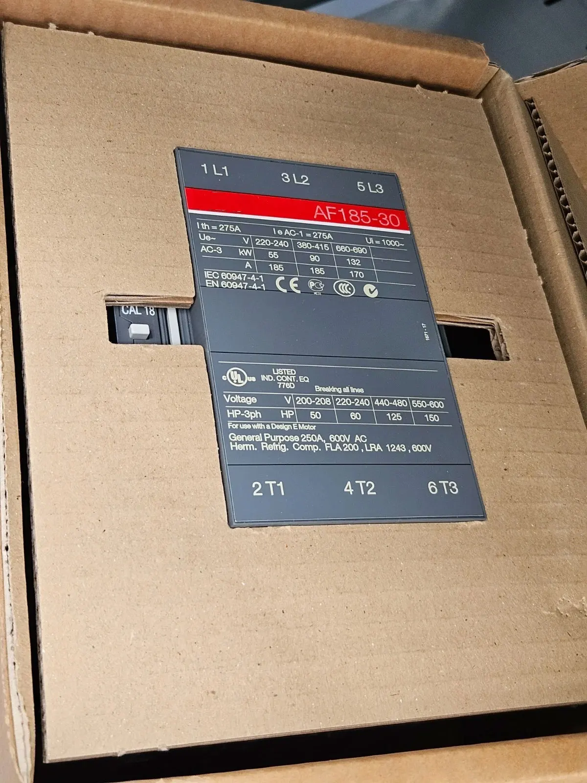 Brand New original ABB AF185-30-11 Contactor 100-250V One-year warranty