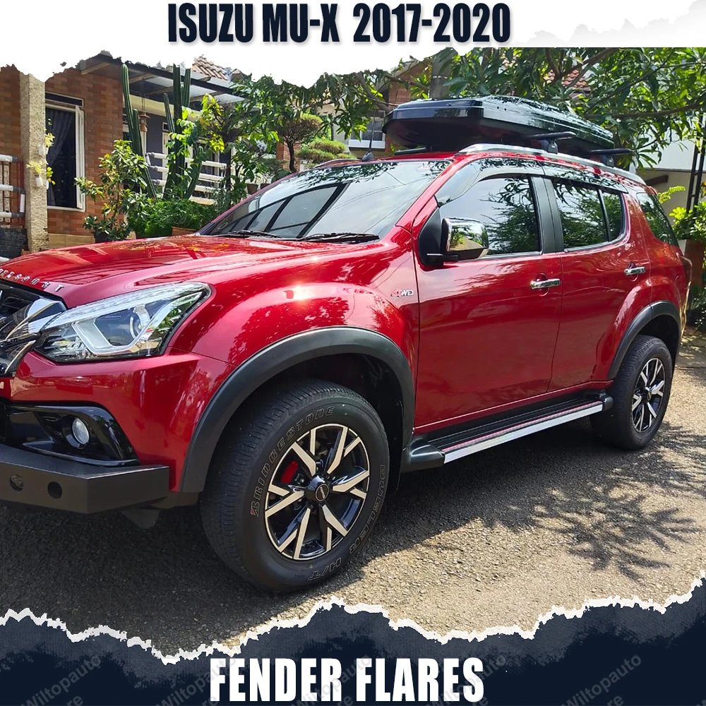 OEM-Style Fender Flares For ISUZU Mu-x 2017 2018 2019 2020 12mm wide Wheel Arch Extensions Matte Black 6PCS/SET