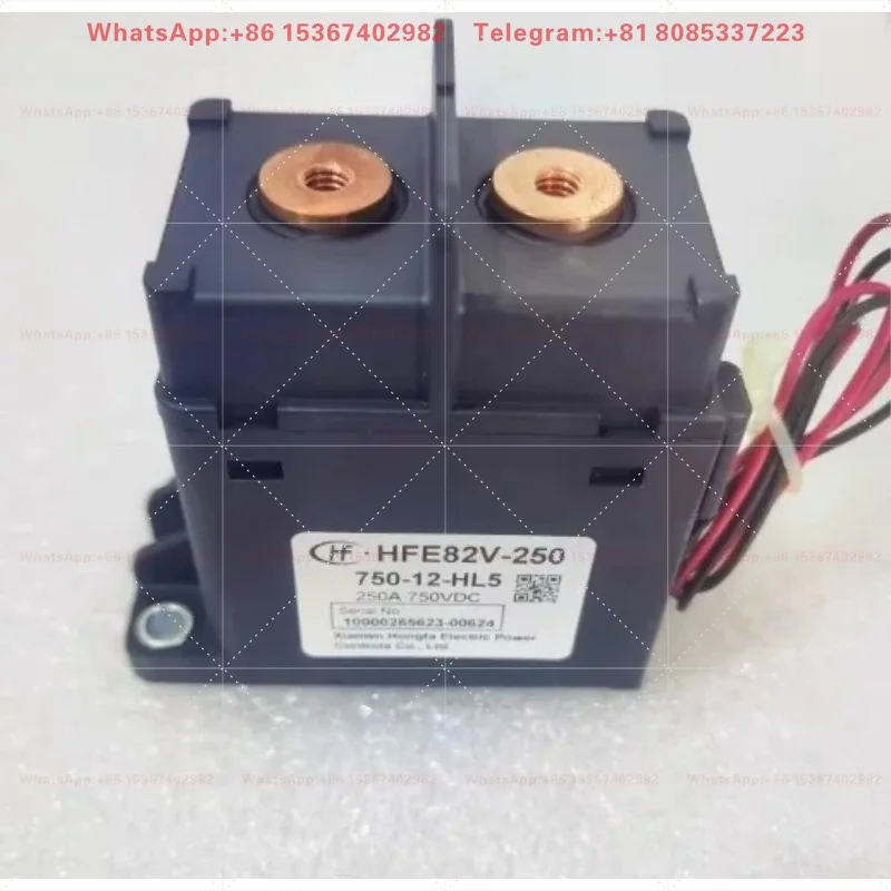 Hongfa New Energy High Voltage DC Contactor HFE82V-250 750-12-HL5 Coil 12V Contact 250A